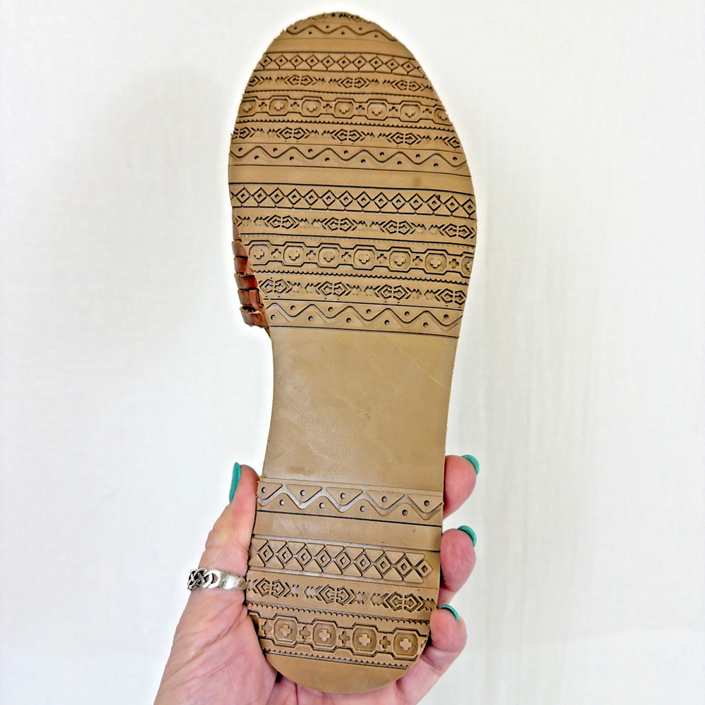 NWT SBICCA Tan Woven Huaraches Leather Slip On Sandals #1071 Womens 11 - Picture 4 of 4